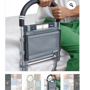 Lunderg 17.5” Bed Rail with Storage Pocket - Gray